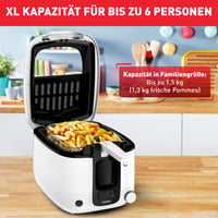Friteuză Tefal Super Uno FR3140 2,2 litri, cu Temporizator, Componente compatibile cu mașina de spălat vase, Înveliș antiaderent, Filtru de mirosuri, Alb/Negru 2
