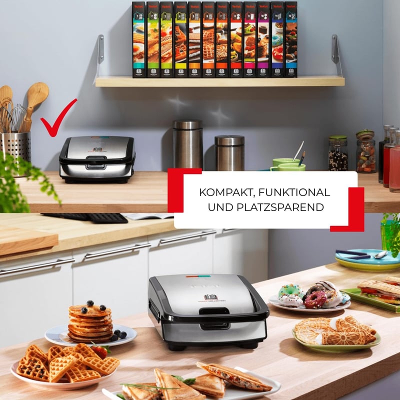 Tefal SW852D Snack Collection 2az1ben grill és szendvicssütő, 700W, cserélhető lemezek