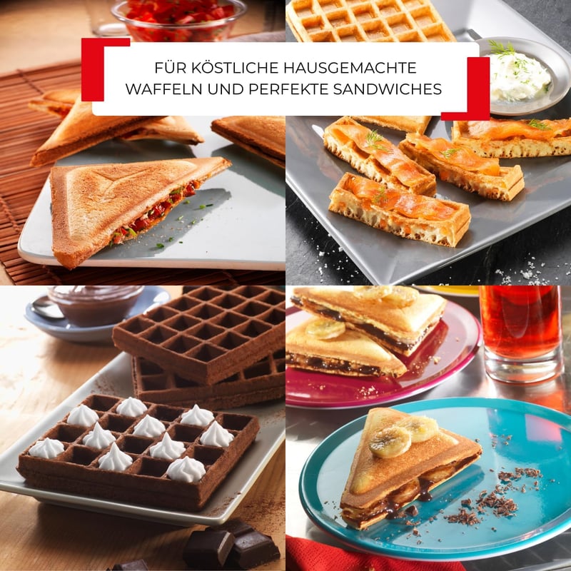 Tefal SW852D Snack Collection 2az1ben grill és szendvicssütő, 700W, cserélhető lemezek