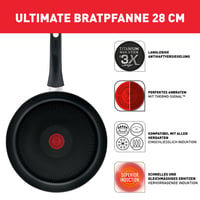 Tigaie antiaderentă Tefal Ultimate 28 cm cu înveliș din titan, Thermo-Signal, inducție, rezistentă la cuptor până la 175°C, formă adâncă 3