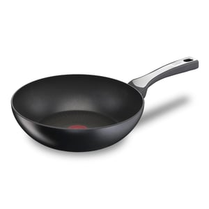 Tigaie wok Tefal Unlimited On G25919, 28 cm, strat antiaderent din titan 6X rezistent la zgârieturi, indicator Thermo-Signal, compatibilă cu plita pe inducție și toate celelalte surse de căldură