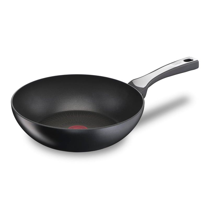 Tigaie Wok Tefal Unlimited On G25919 28 cm, strat antiaderent Titanium 6X rezistent la zgârieturi, Thermo-Signal, inducție