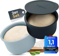 Teigbar Pizzatészta Tároló Doboz Szilikon 2db Fekete/Szürke 13cm 1