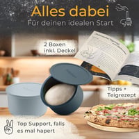 Teigbar Pizzatészta Tároló Doboz Szilikon 2db Fekete/Szürke 13cm 6