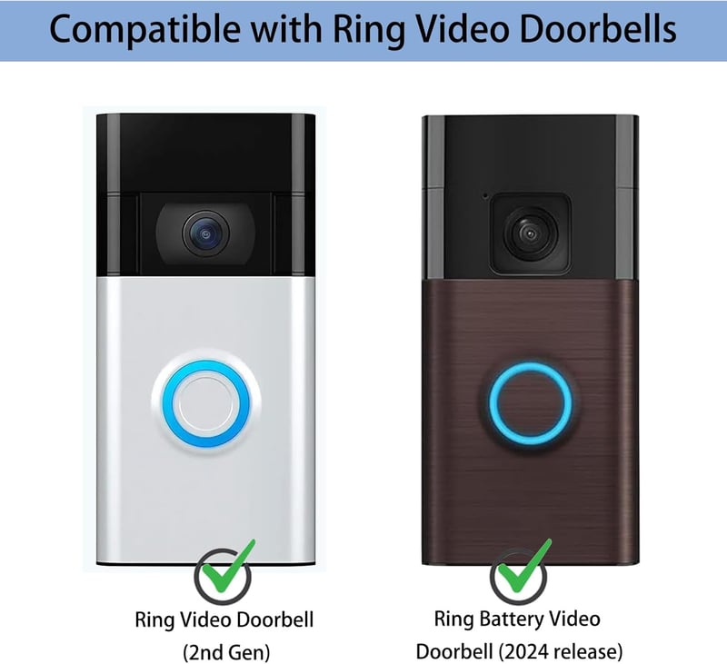 TEKCAM 6 db Ajtócsengő Tartó Öntapadós Ring Videó Ajtócsengőhöz 2024 Fúrás Nélkül