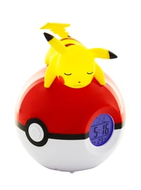 TEKNOFUN Pokémon Pikachu FM rádio s budíkom a osvetlením – žlto-červené, cca 16 cm – model 811354 2