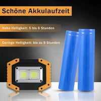 Tekstap LED Munkalámpa Akkumulátoros 2x30W COB Hordozható Kempinglámpa USB Töltés 1500LM 3 Fénymód Építkezés Garázshoz 2db 5
