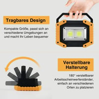 Tekstap LED Munkalámpa Akkumulátoros 2x30W COB Hordozható Kempinglámpa USB Töltés 1500LM 3 Fénymód Építkezés Garázshoz 2db 3