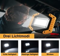 Tekstap LED Munkalámpa Akkumulátoros 2x30W COB Hordozható Kempinglámpa USB Töltés 1500LM 3 Fénymód Építkezés Garázshoz 2db 7