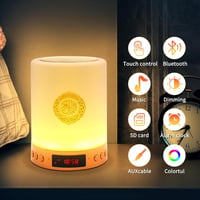Bluetooth reproduktor Telawah Korán s diaľkovým ovládačom, LED nočná lampa, MP3 prehrávač, reproduktor s azánom, dotyková stolná lampa 2