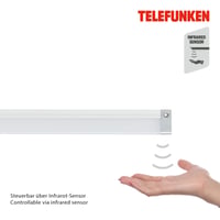 TELEFUNKEN LED podlinkové svietidlo 80 cm s bezdotykovým senzorom, stmievateľné, strieborné, 9W, 1000 lm, neutrálne biele svetlo, pre skrinky, police a pracovné plochy 5