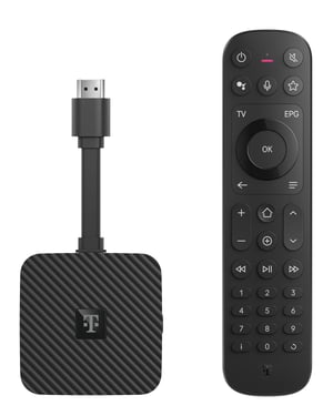 Deutsche Telekom MagentaTV Stick generația a 2-a – TV și streaming prin WLAN, 160 de canale HD, 4K UHD, HDR, Netflix, Disney+, RTL+, DAZN, Wow