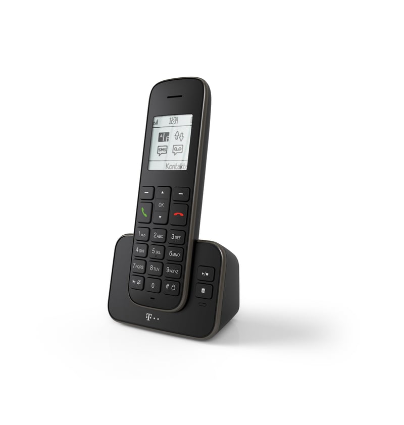Bezdrôtový stolný telefón Telekom Sinus A 207 DECT so záznamníkom, čierny, kompatibilný s Fritz!Box