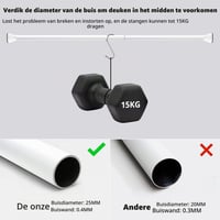 Bară telescopică reglabilă fără găurire, 79-114 cm, fixare cu arc, suport pentru umerașe - alb-gri 9