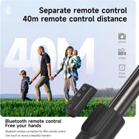 TELESIN 130cm Selfie Bot Állvány Bluetooth Távirányítóval, 3-in-1 Alumínium Szelfibot GoPro Hero 11/10/9/8 Mobil Telefon Akciókamerához 3