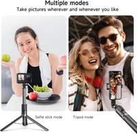 TELESIN 130cm Selfie Bot Állvány Bluetooth Távirányítóval, 3-in-1 Alumínium Szelfibot GoPro Hero 11/10/9/8 Mobil Telefon Akciókamerához 6