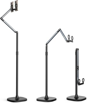 TELESIN 150 cm-es mágneses tablet és telefon állvány, stabil alappal