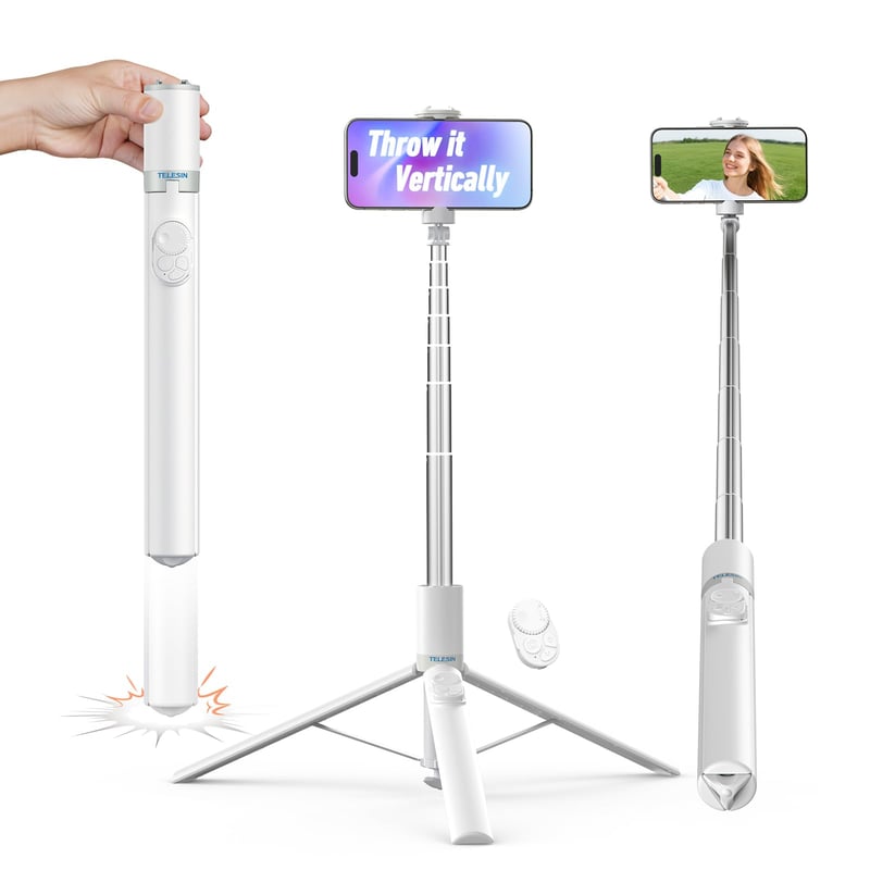 TELESIN 170 cm automatická selfie tyč so statívom na telefón a držiakom na kameru - skladací statív pre mobil a fotoaparát