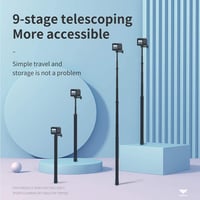 TELESIN 3 Méteres Extra Hosszú Selfie Bot Karbon Szálból, Vízálló Teleszkópos Monopod GoPro Hero 13 12 11 10 9 8 DJI Osmo Insta360 Kamerákho 5