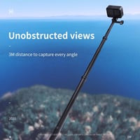 TELESIN 3 Méteres Extra Hosszú Selfie Bot Karbon Szálból, Vízálló Teleszkópos Monopod GoPro Hero 13 12 11 10 9 8 DJI Osmo Insta360 Kamerákho 6