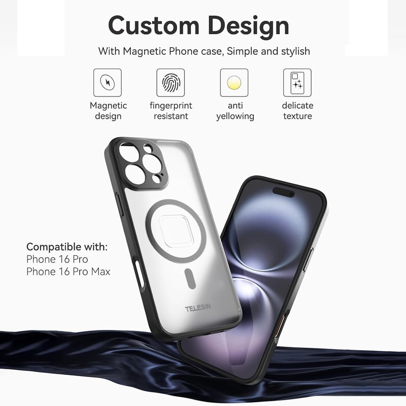 TELESIN POV mellkasi telefontartó iPhone 16 Pro-hoz, dupla zárral