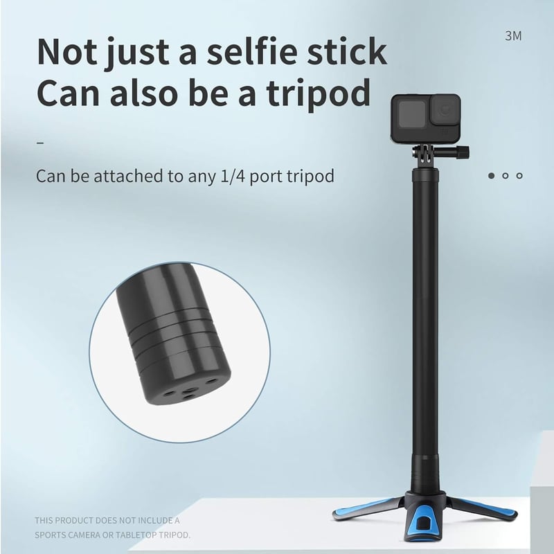 TELESIN Ultra Hosszú Kihúzható Karbon Szelfi Bot 300cm GoPro Hero 10/9/8/7 Akciókamerához Könnyű Állvány