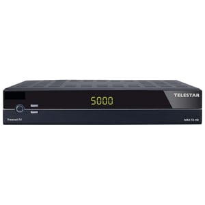 Receptor DVB-T2 TELESTAR MAX T2 HD - compatibil DVB-C, HDMI, Scart, carcasă metalică, culoare neagră, cu 3 luni de abonament freenet TV inclus