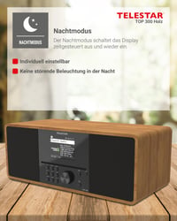 Rádio TELESTAR TOP 300 DAB+ a internetové rádio s CD prehrávačom, stereo zvuk, drevený dizajn 8