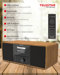 Rádio TELESTAR TOP 300 DAB+ a internetové rádio s CD prehrávačom, stereo zvuk, drevený dizajn 5