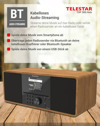 Rádio TELESTAR TOP 300 DAB+ a internetové rádio s CD prehrávačom, stereo zvuk, drevený dizajn 7