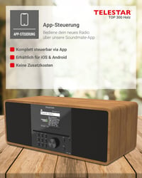 Rádio TELESTAR TOP 300 DAB+ a internetové rádio s CD prehrávačom, stereo zvuk, drevený dizajn 9