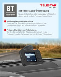 TELESTAR TOP CAR 2 DAB+ adaptér pre autorádio – čierny | FM transmitter, Bluetooth, hands-free, farebný displej, microSD, Line-Out, batéria 5