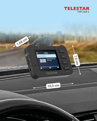 TELESTAR TOP CAR 2 DAB+ adaptér pre autorádio – čierny | FM transmitter, Bluetooth, hands-free, farebný displej, microSD, Line-Out, batéria 8