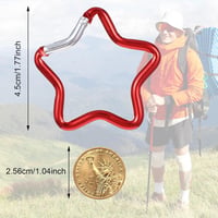 Telooco Csillag Alakú Karabiner Kulcstartó 10 Darabos Szett - 4,5cm Színes Fém Mini Karabiner Túrázáshoz Horgászathoz 2