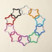 Telooco Csillag Alakú Karabiner Kulcstartó 10 Darabos Szett - 4,5cm Színes Fém Mini Karabiner Túrázáshoz Horgászathoz 7