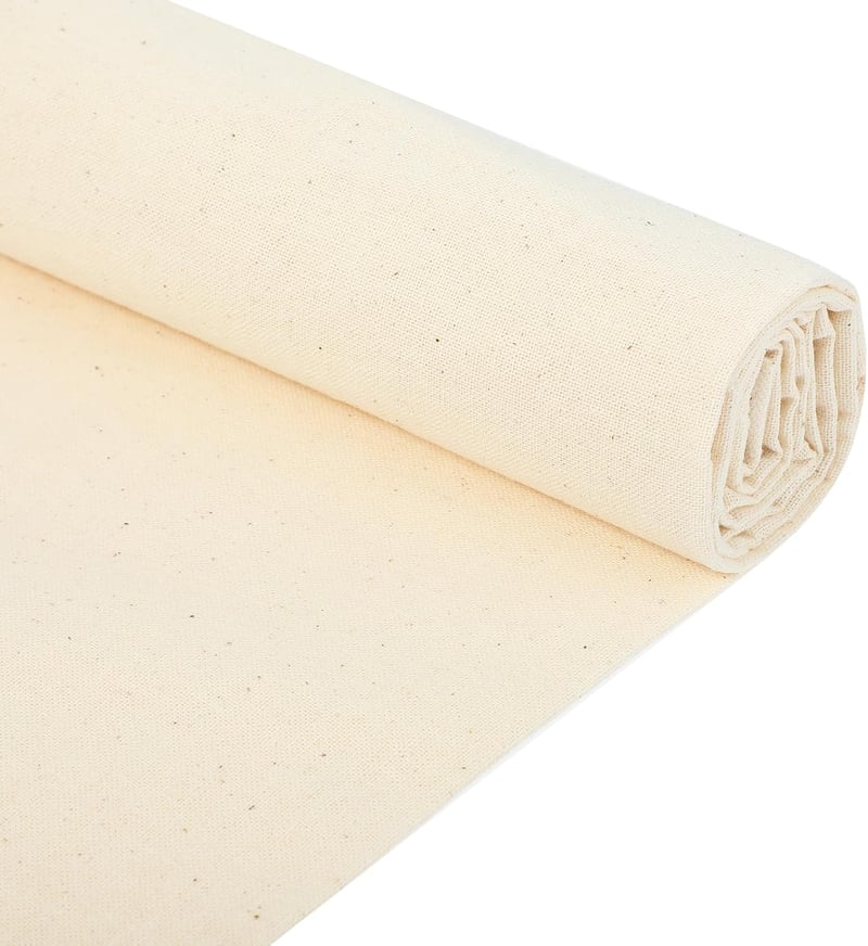 Telooco Lenvászon Pamut Textil 160x50cm Puha Hímzett Muslin Szövet - Beige