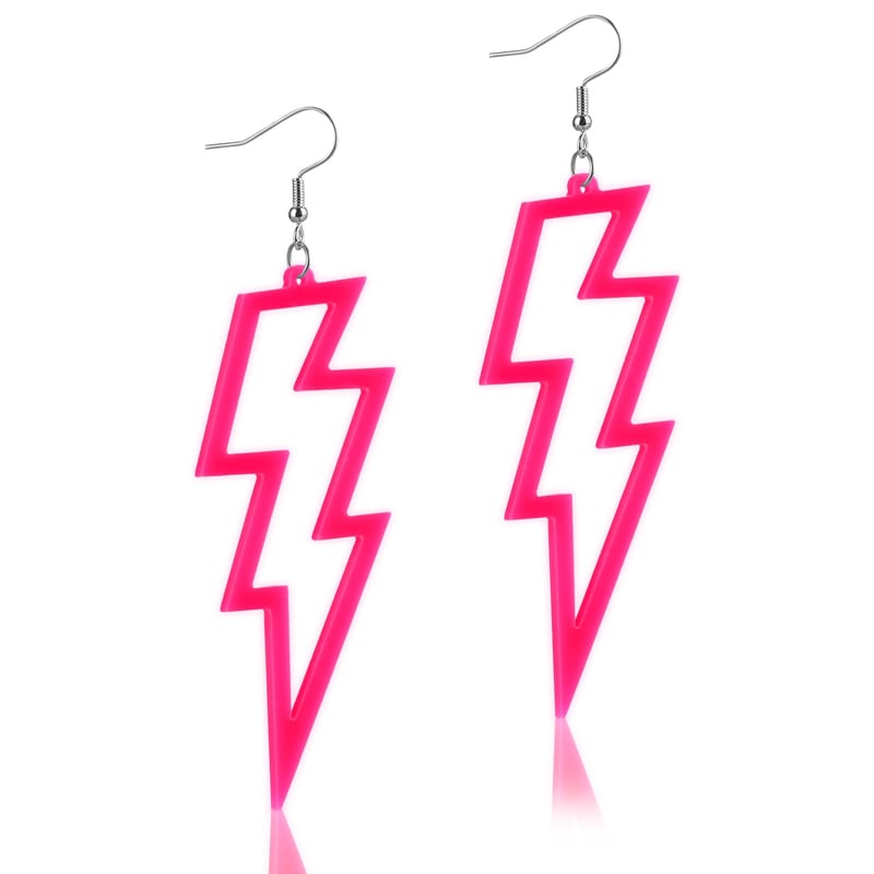 Telooco Retro Neon Set Naušnica - Akrilne Naušnice s Rhinestones u Stilu 80-ih i 90-ih za Žene i Djevojke - Za Tematske Zabave i Kostimiranje