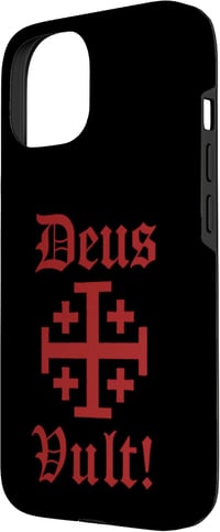 Templiers catholiques Deus Vult Jeruzsálemi kereszt mintás iPhone 15 telefon tok, védő hátlap 2