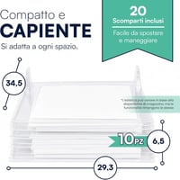 TEMPO DI SALDI 10 db Összecsukható Fiók Rendszerező T-Shirt Szervező Szett - 20 pezzi 6