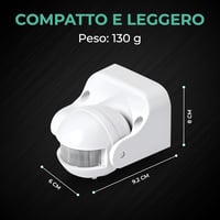 TEMPO DI SALDI Infravörös Mozgásérzékelő PIR 180° 10M Szenzor 6