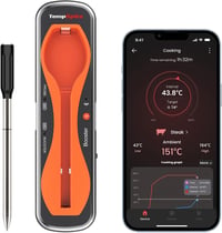 Termometru de bucătărie pentru grătar TempPro cu Bluetooth și aplicație pentru iPhone/Android, reîncărcabil, rază de acțiune 150 m, pentru BBQ 1
