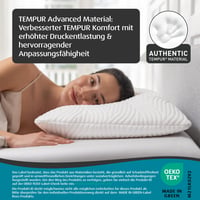 Vankúš z pamäťovej peny TEMPUR Comfort Firm, klasický tradičný vankúš pre všetky polohy spánku, pevný pocit pri ležaní, prateľný poťah, Oeko-Tex, 4