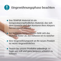 Vankúš z pamäťovej peny TEMPUR Comfort Firm, klasický tradičný vankúš pre všetky polohy spánku, pevný pocit pri ležaní, prateľný poťah, Oeko-Tex, 5
