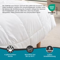 TEMPUR Luxe Duo poplun 155x200 cm, 355 GSM, cjelogodišnji, ultralaki prozračni prekrivač, bijeli, vidljivo korišteno 4