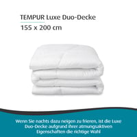 TEMPUR Luxe Duo poplun 155x200 cm, 355 GSM, cjelogodišnji, ultralaki prozračni prekrivač, bijeli, vidljivo korišteno 3