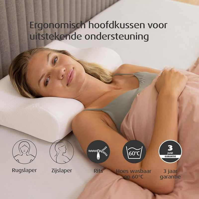 TEMPUR Original memóriahabos ergonomikus nyakpárna oldal- és hátfekvőkhöz S méret