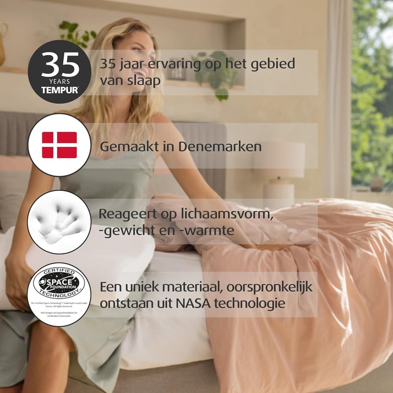 TEMPUR Original memóriahabos ergonomikus nyakpárna oldal- és hátfekvőkhöz S méret