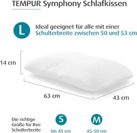 TEMPUR Symphony ergonomikus nyakpárna hátoldali és oldalsó alváshoz - large (63 x 43 x 14 cm)-single 2