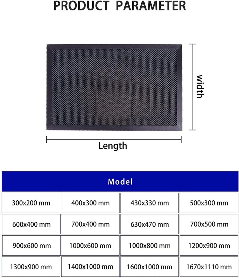 TEN-HIGH Méhsejt Lézervágó Asztal 500x300mm Alumínium Lemezzel