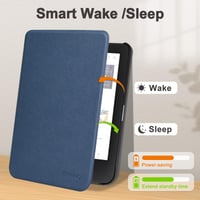 Tenké puzdro s funkciou Auto Sleep/Wake pre čítačky elektronických kníh Tolino Shine Color/Shine 5/Shine 4 a Kobo Clara Colour/BW/2E, modré 4